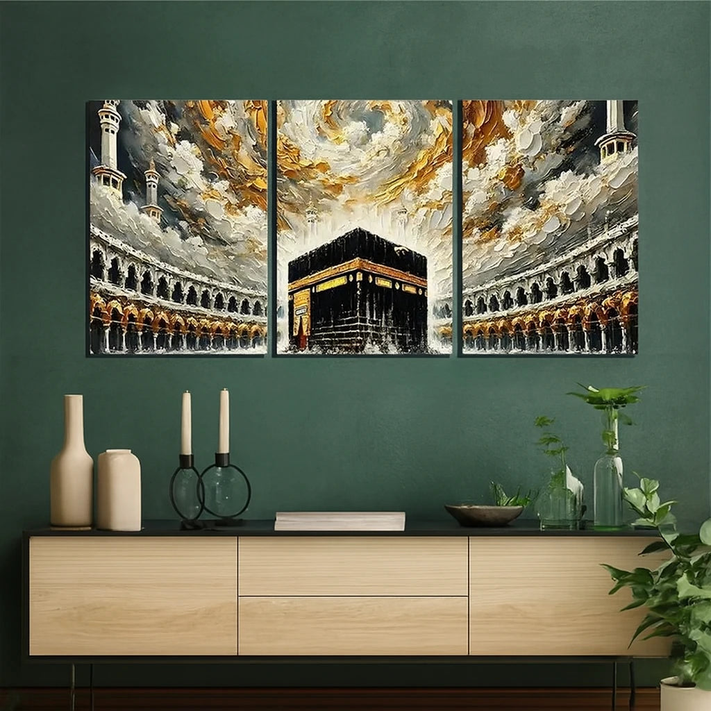 Khana Kaaba – 3-Piece Islamic Wall Art Set
