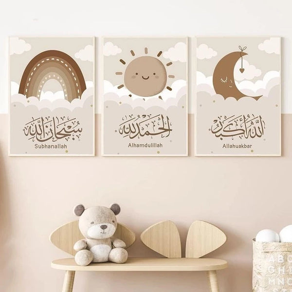 Cartoon Islamic Art – 3-Piece Sticky Tiles