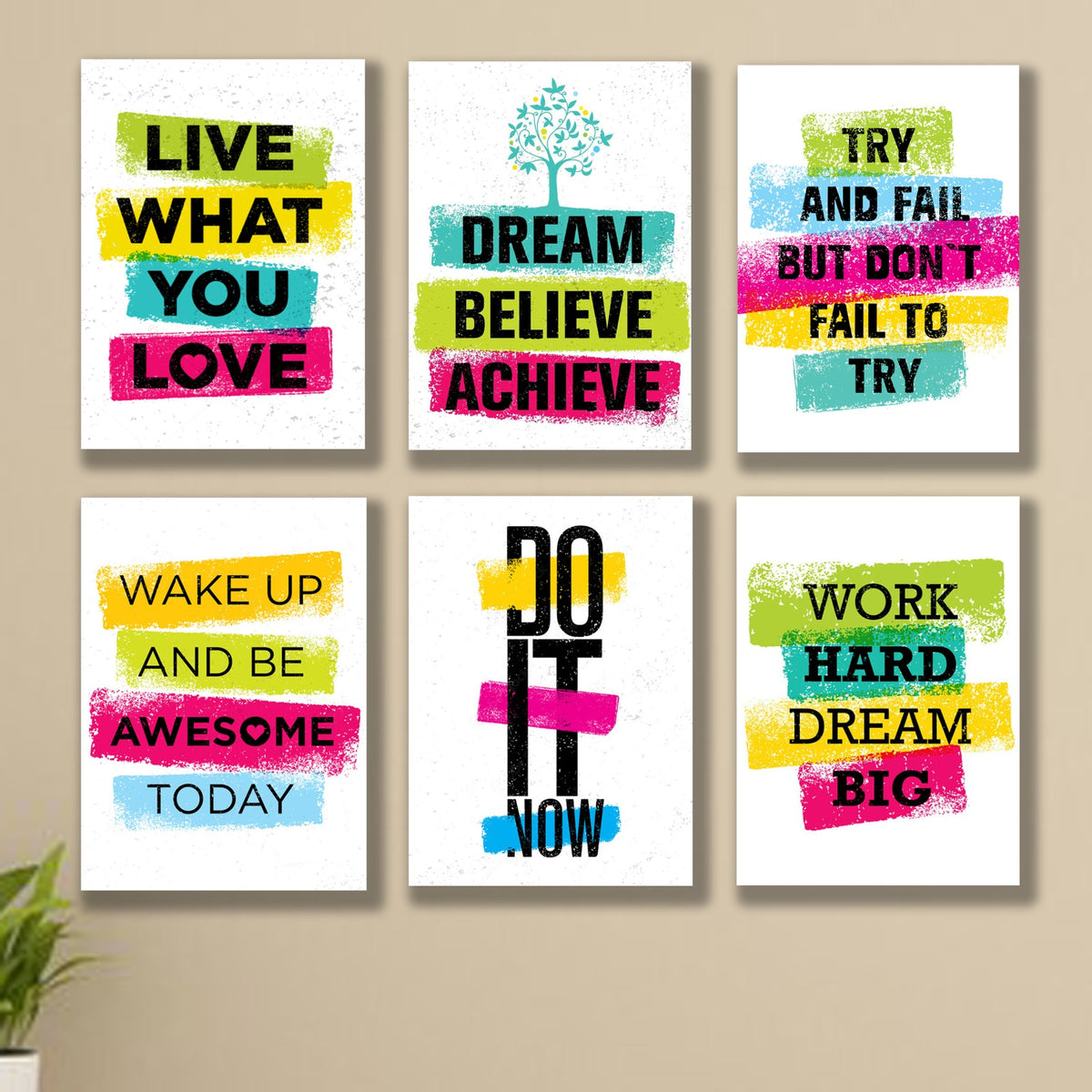 Grind Mode 6-Piece Motivational Wall Art