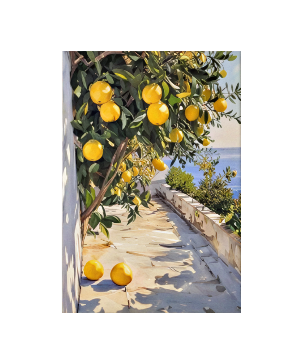 Vintage Mediterranean Lemon Tree – 3-Piece Set
