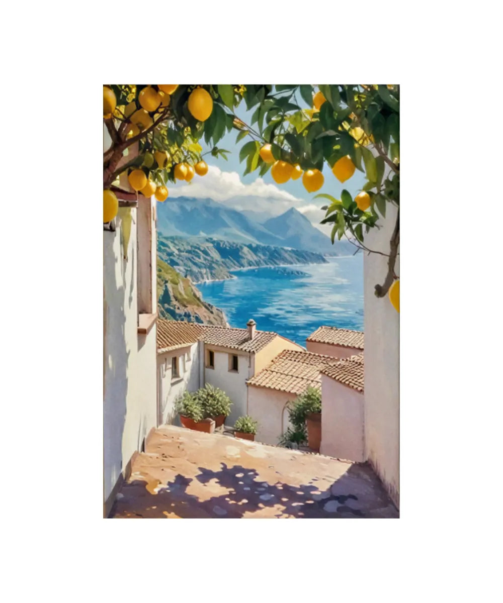 Vintage Mediterranean Lemon Tree – 3-Piece Set