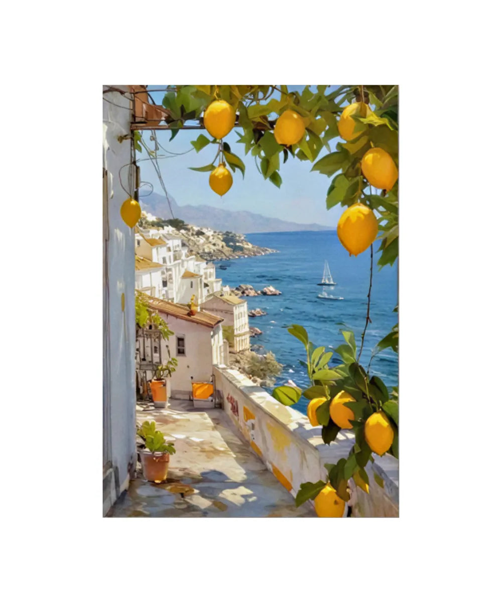 Vintage Mediterranean Lemon Tree – 3-Piece Set