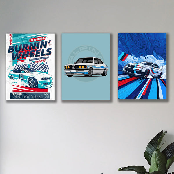 Car Wall Art – 3-Piece Photo Tiles H