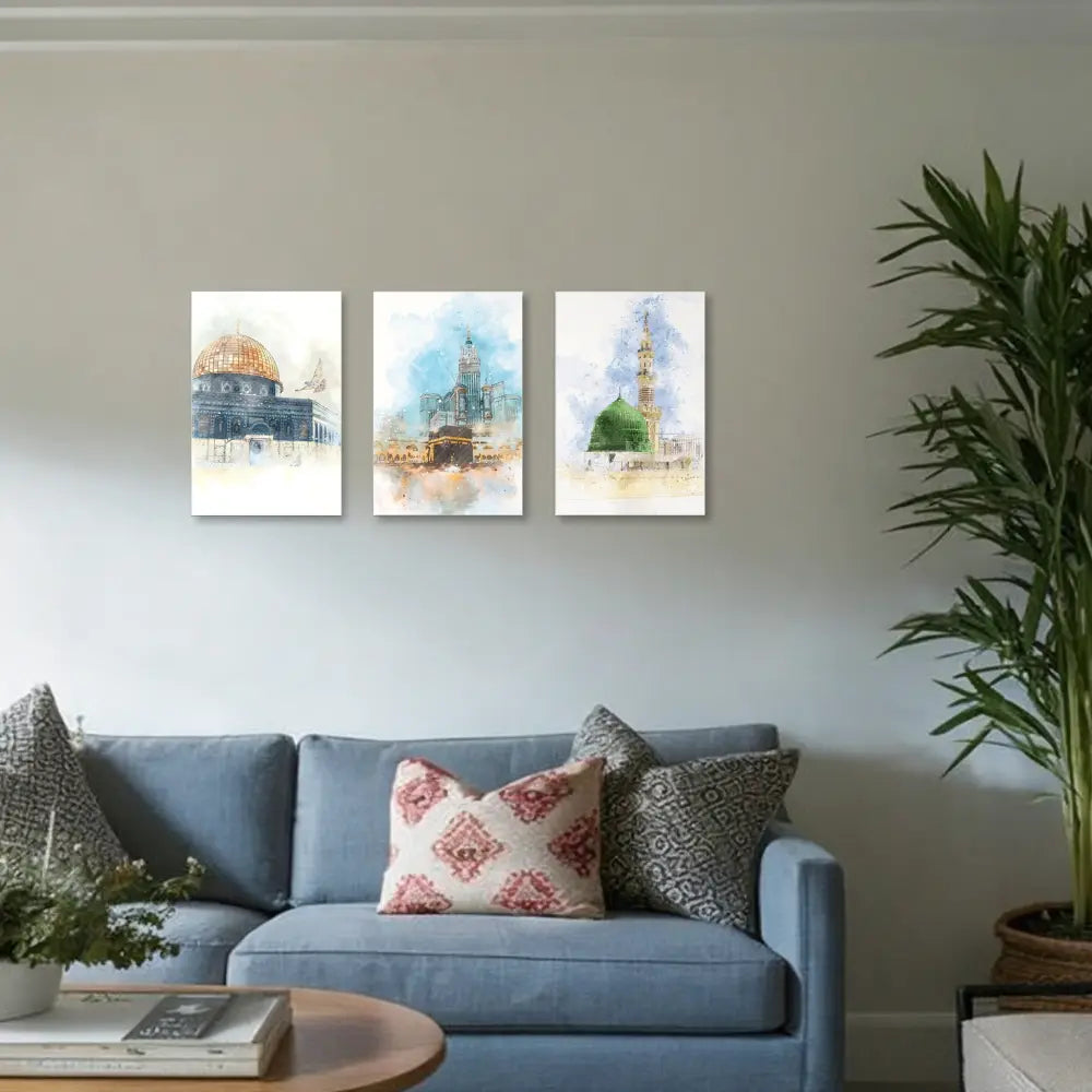 Islamic Wall Art – 3-Piece Photo Tiles J
