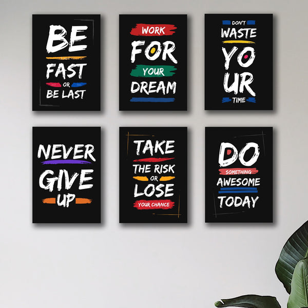 Motivational Wall Art – 6-Piece Photo Tiles F