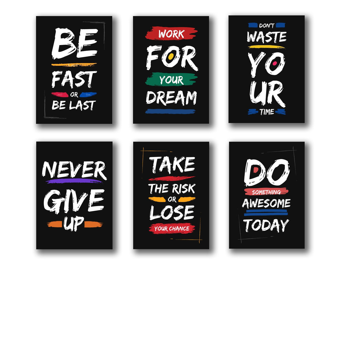 Motivational Wall Art – 6-Piece Photo Tiles F