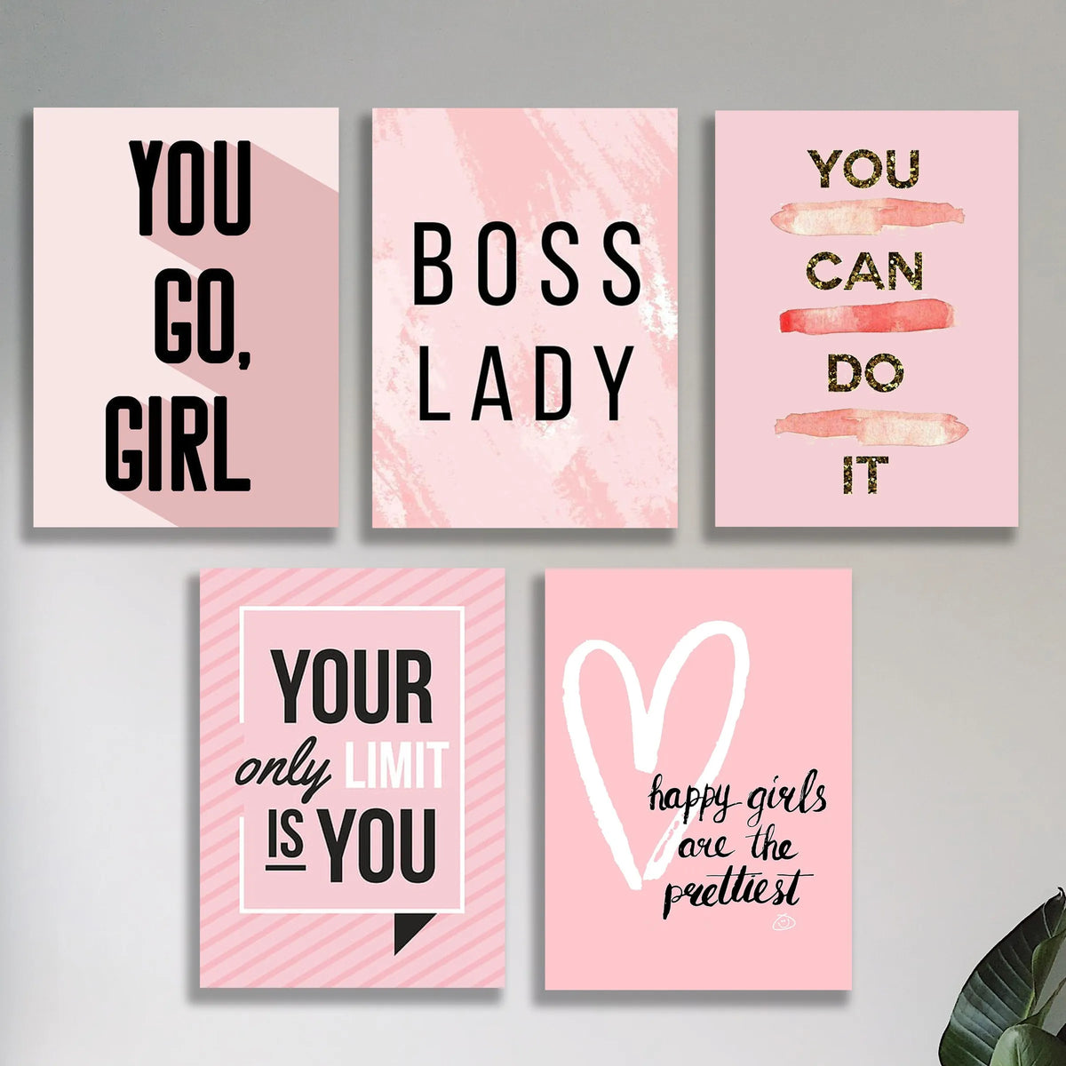 Boss Babe – 5-Piece Empowerment Wall Art