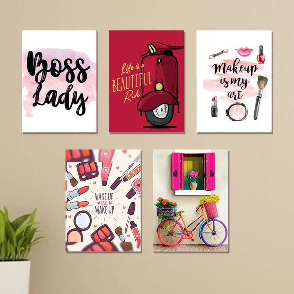 Glam Corner – 5-Piece Makeup Wall Art