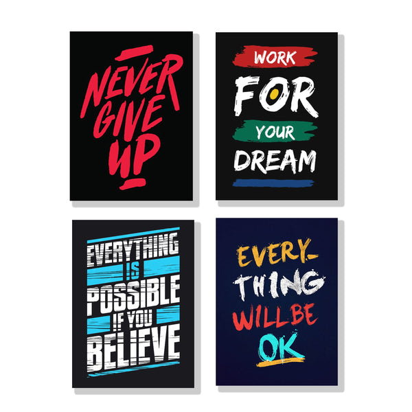 Motivational Wall Art – 4-Piece Photo Tiles