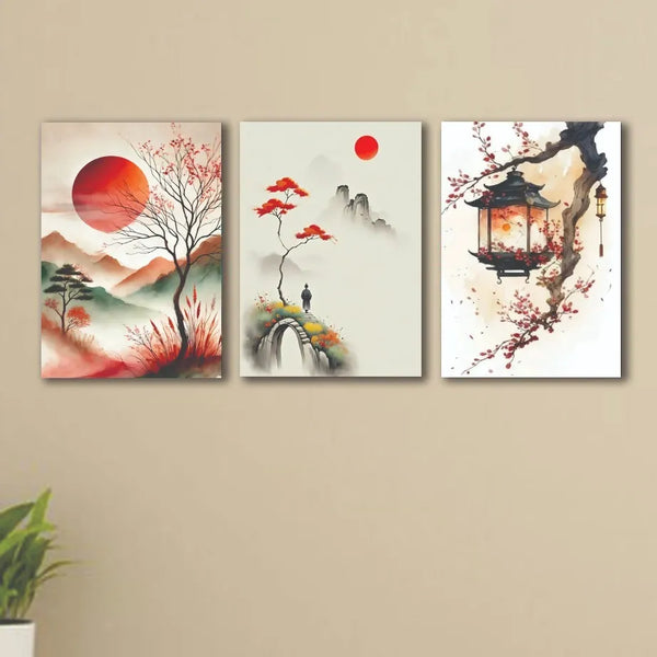 Zen Garden – 3-Piece Japanese-Inspired Wall Art