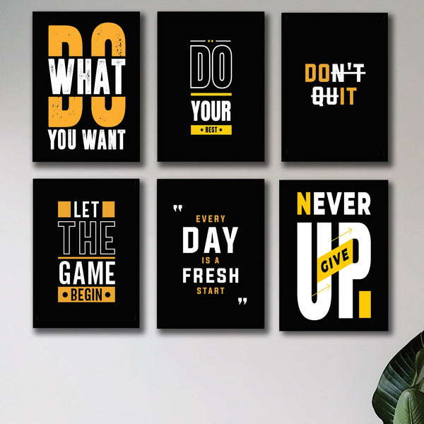 Motivational Wall Art – 6-Piece Photo Tiles E