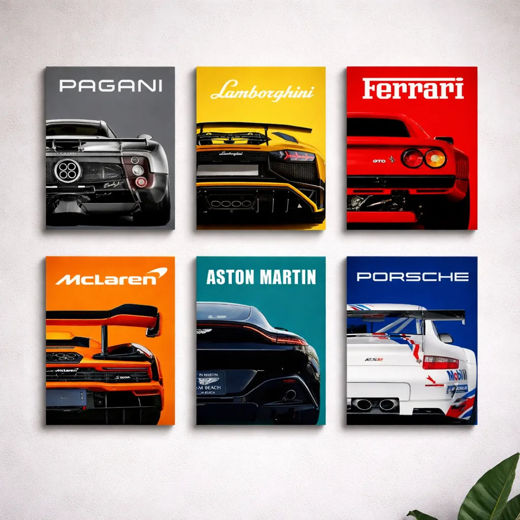 Car Wall Art – 6-Piece Photo Tiles