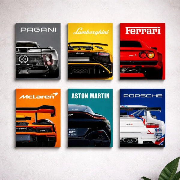 Car Wall Art – 6-Piece Photo Tiles