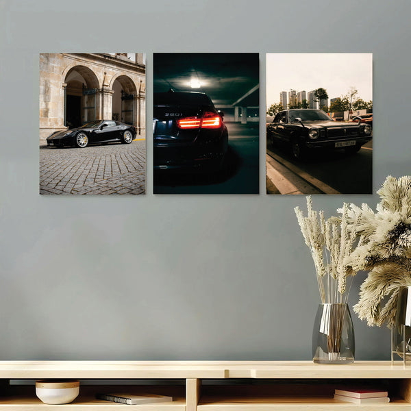 Car Wall Art – 3-Piece Photo Tiles E