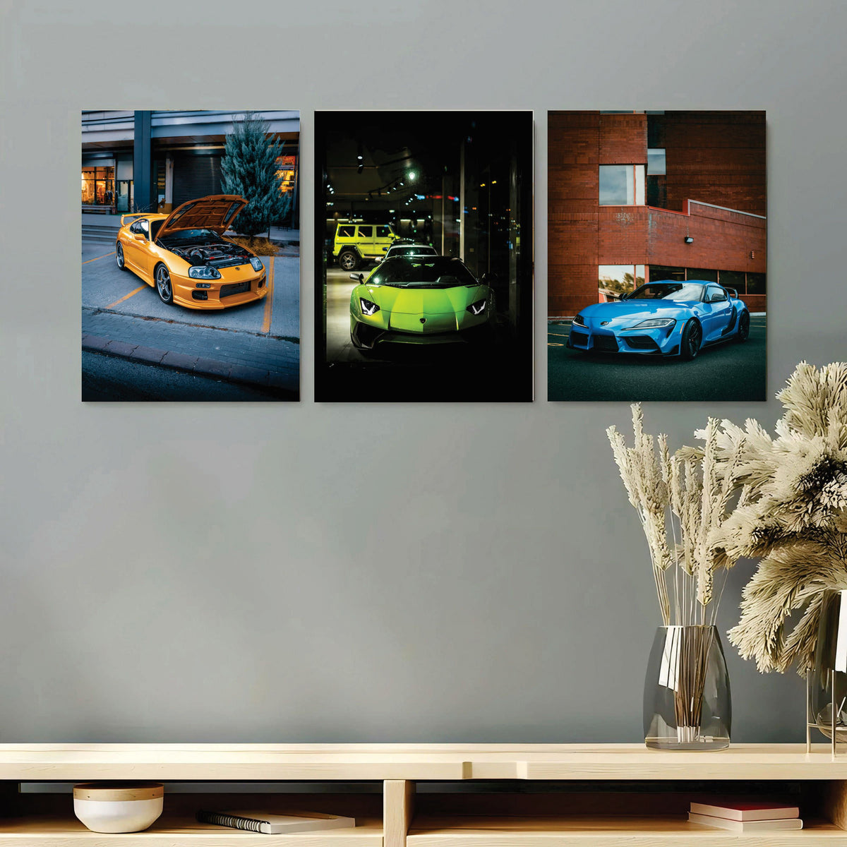 Car Wall Art – 3-Piece Photo Tiles D