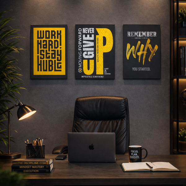 Motivational Wall Art – 3-Piece Photo Tiles D