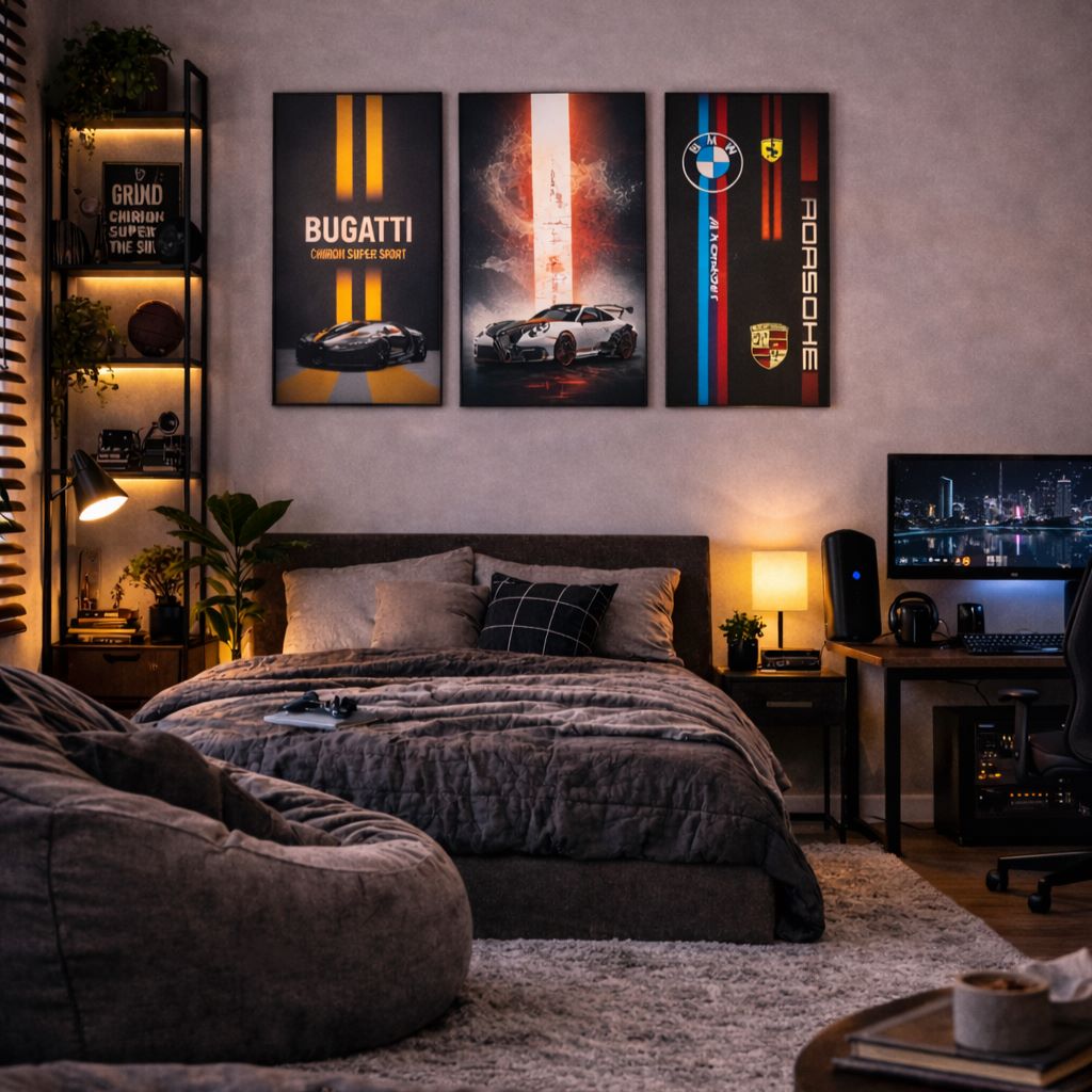 Car Wall Art – 3-Piece Photo Tiles B