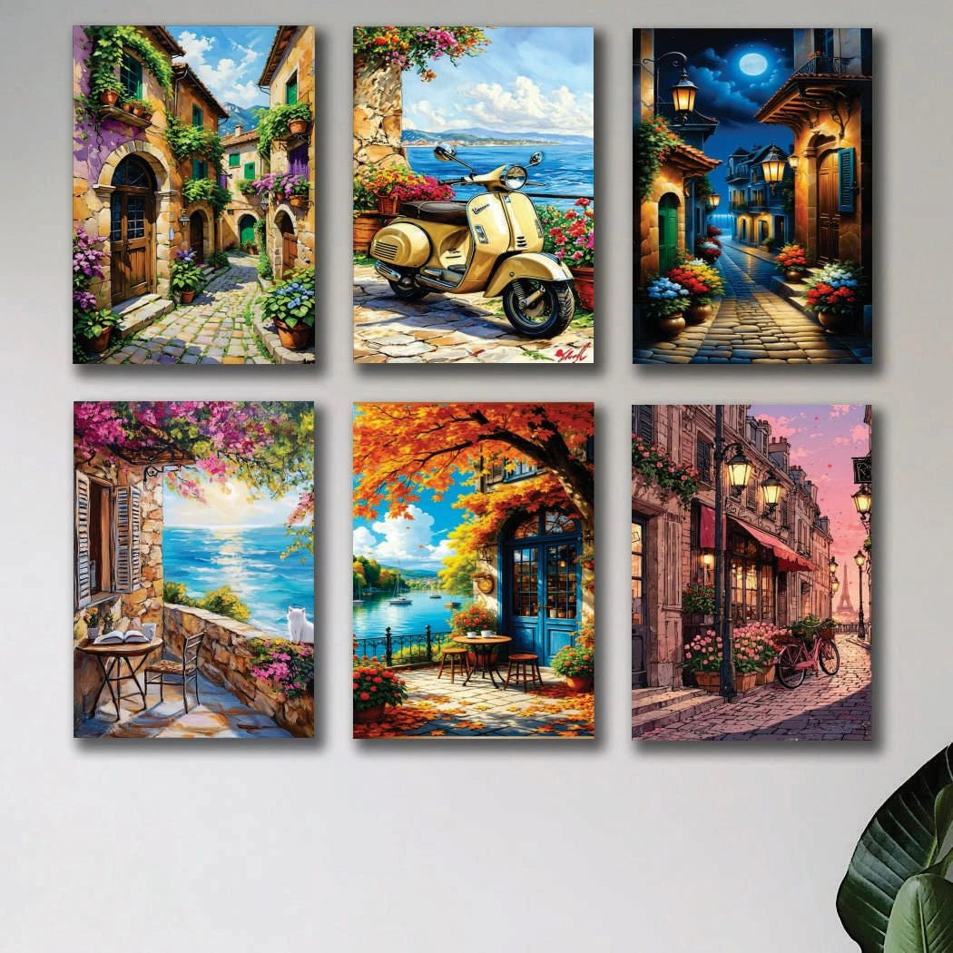Premium Home Decor – 6-Piece Wall Art Photo Tiles E