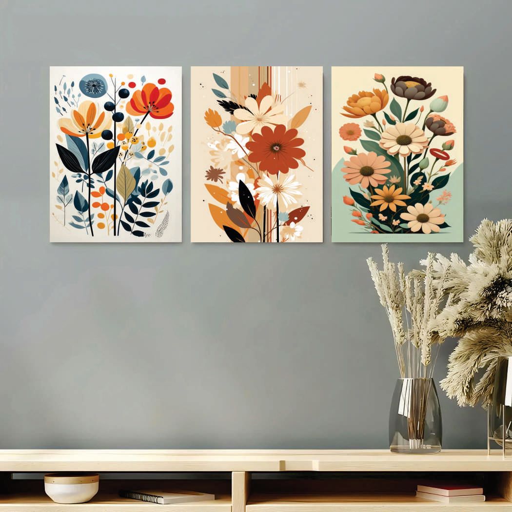 Modern Minimal 3-Piece Wall Art Photo Tiles D