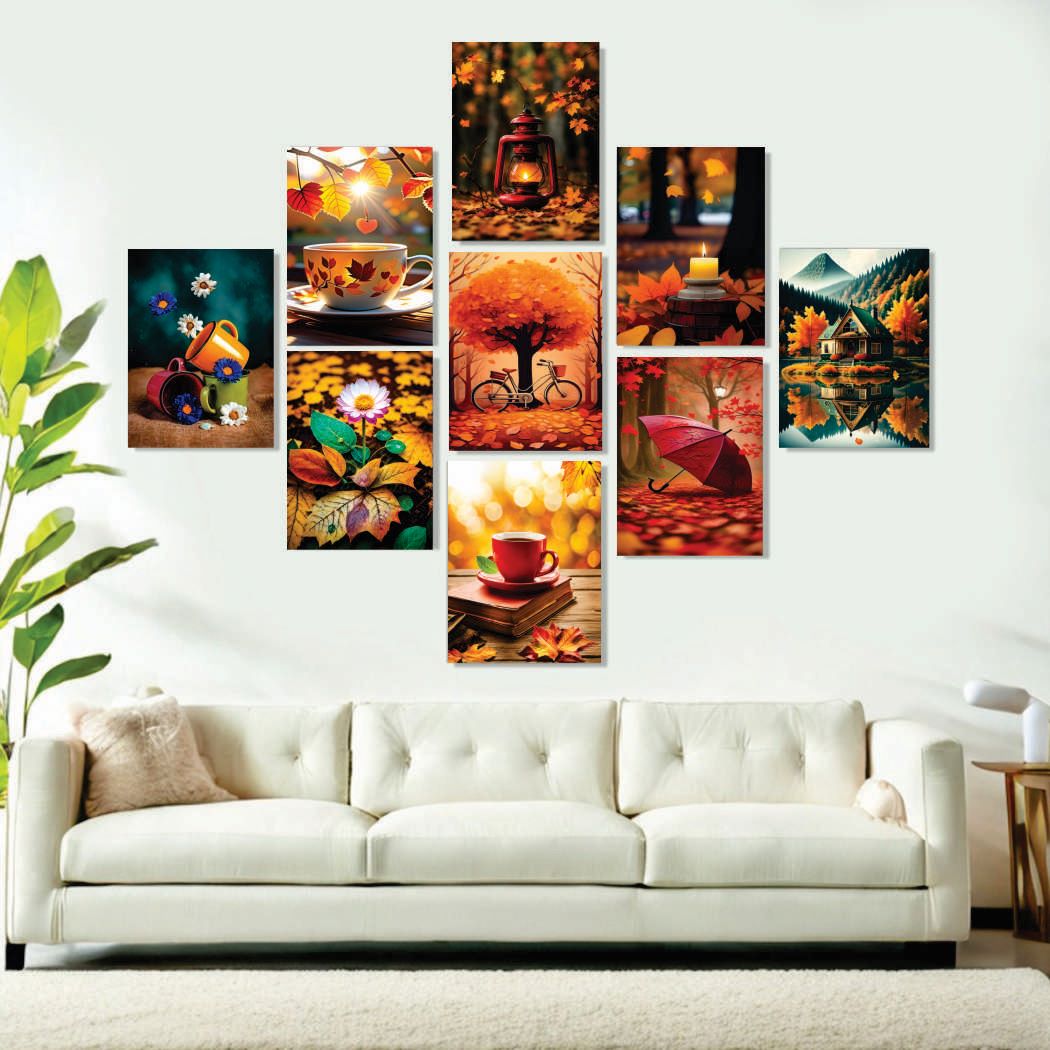 Premium Home Decor 9-Piece Wall Art Photo Tiles B