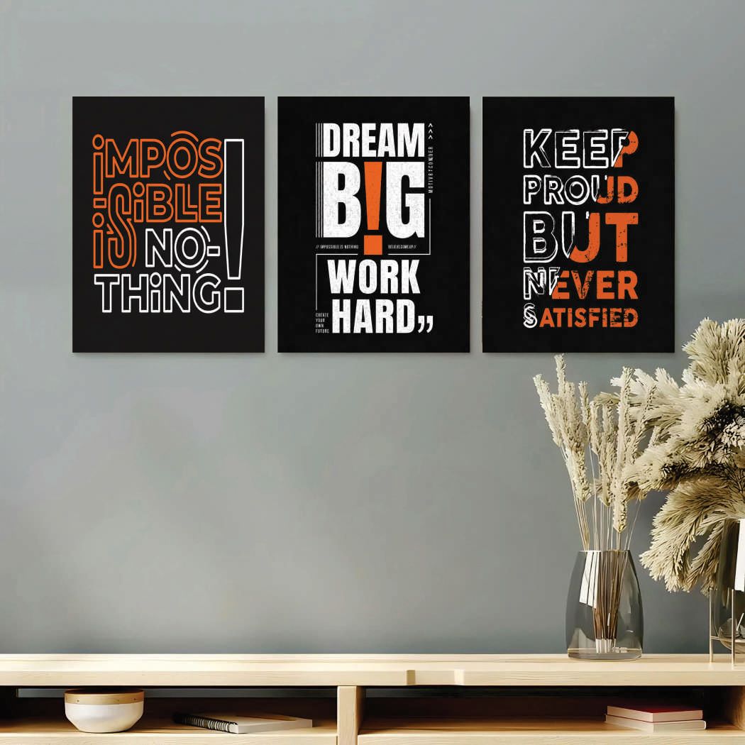Motivational Wall Art – 3-Piece Photo Tiles B