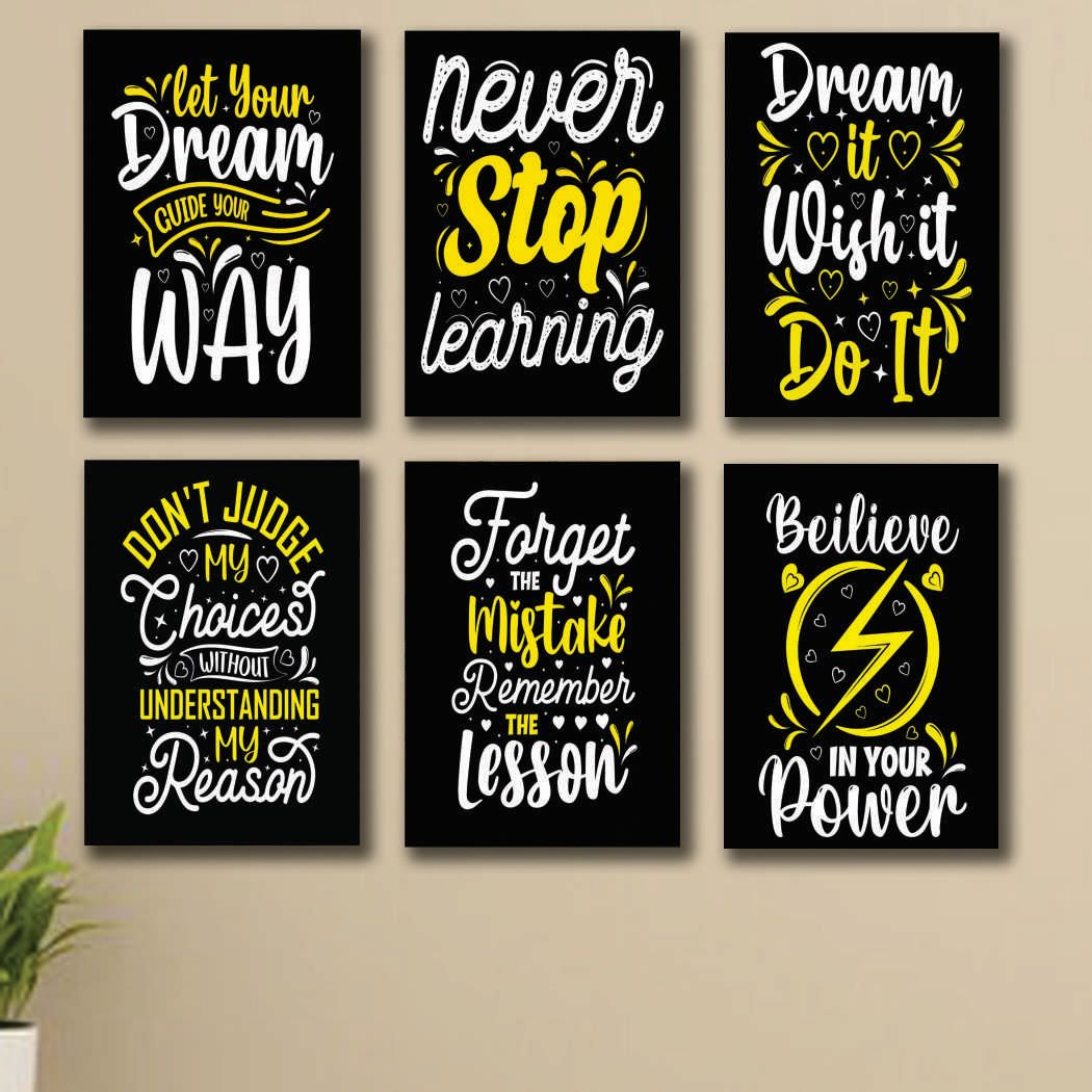 Motivational Wall Art – 6-Piece Photo Tiles C