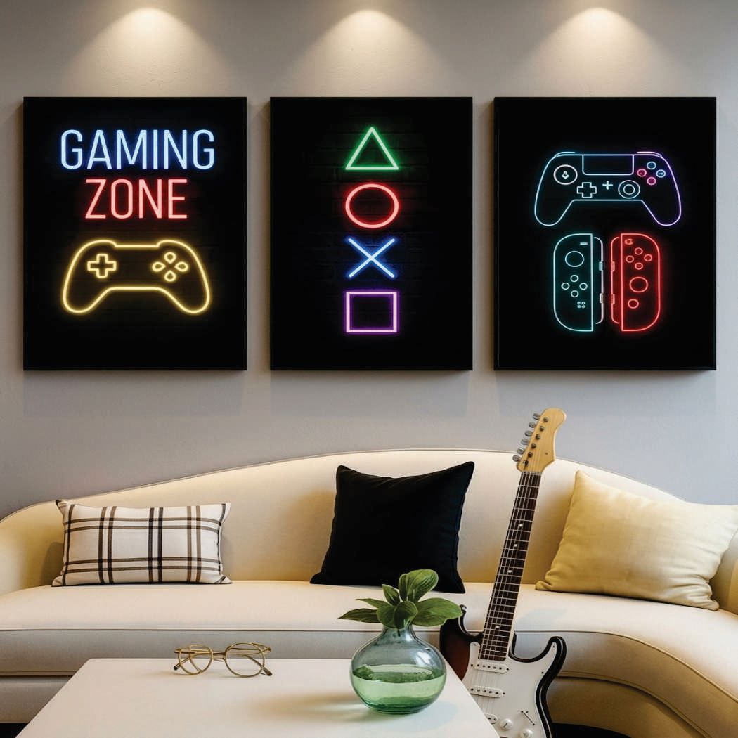 Modern Minimal 3-Piece Wall Art Photo Tiles J