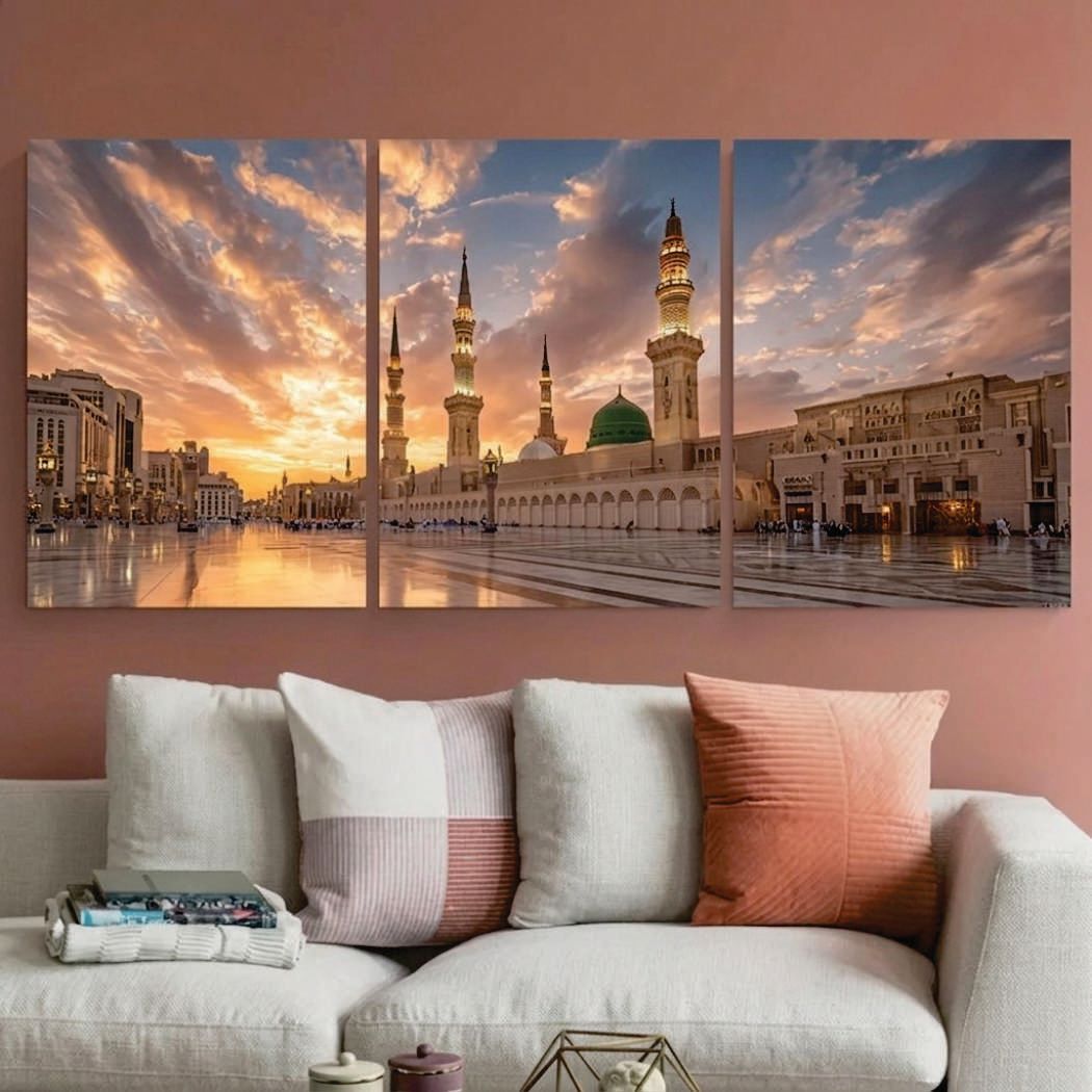 Islamic Wall Art – 3-Piece Photo Tiles B