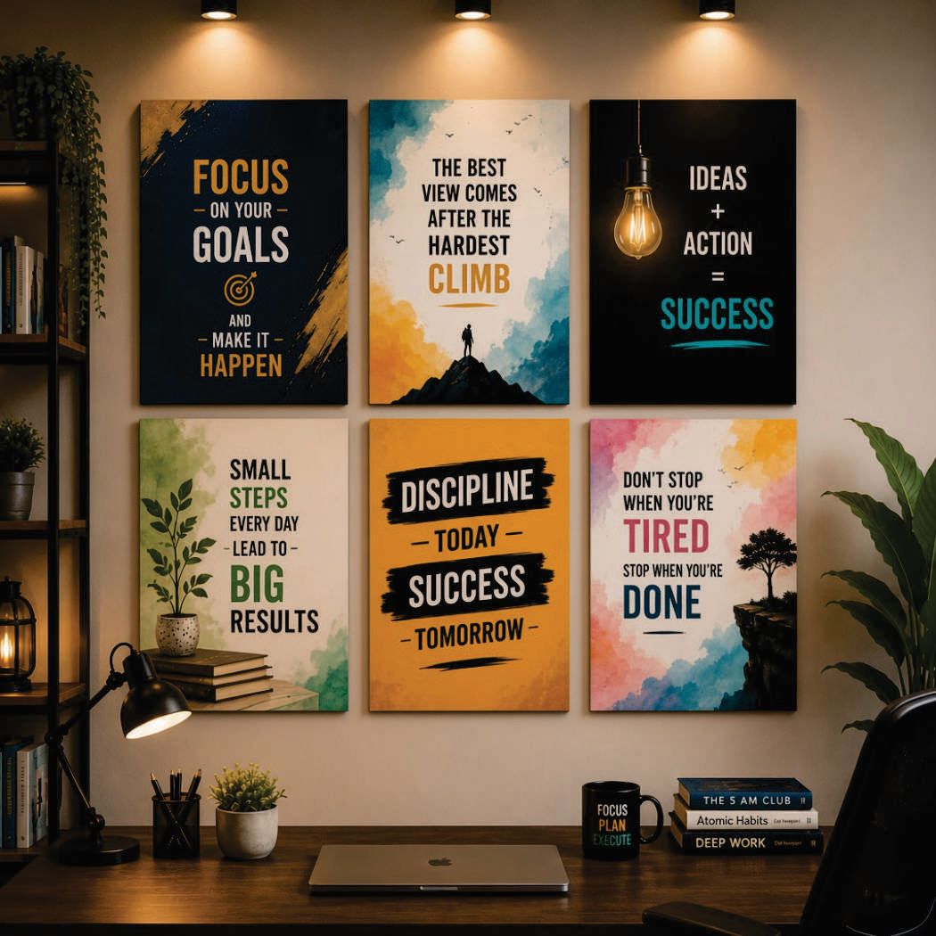 Modern Motivational 6-Piece Wall Art