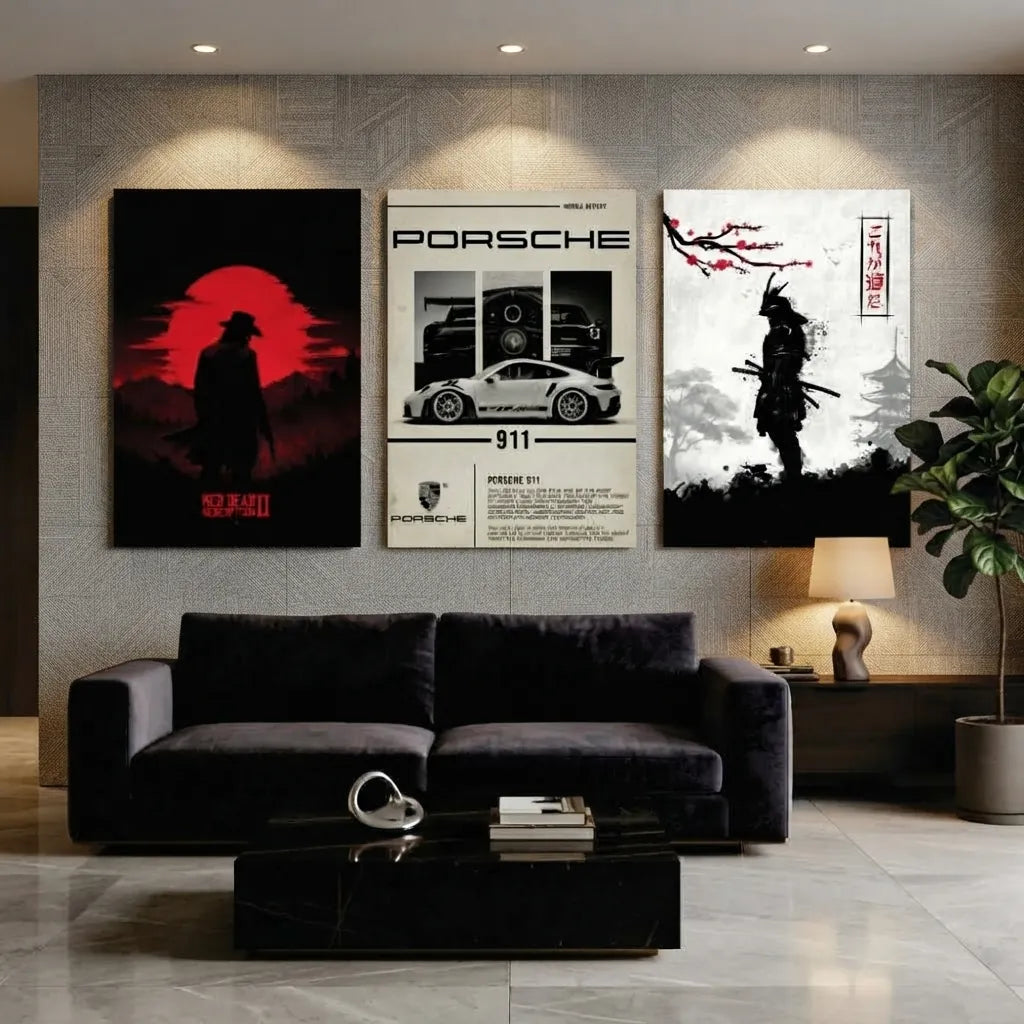 Aesthetic Wall Art – 3-Piece Photo Tiles D