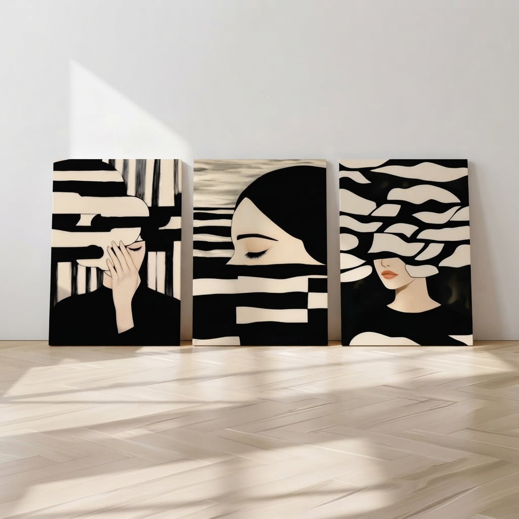 Aesthetic Wall Art – 3-Piece Photo Tiles A