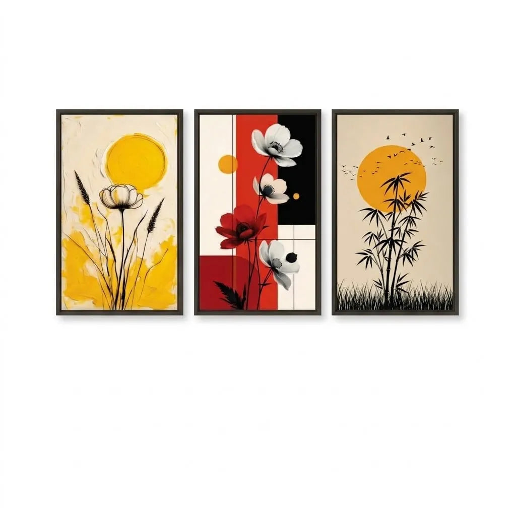 Blooming Beauty – 3-Piece Floral Wall Art