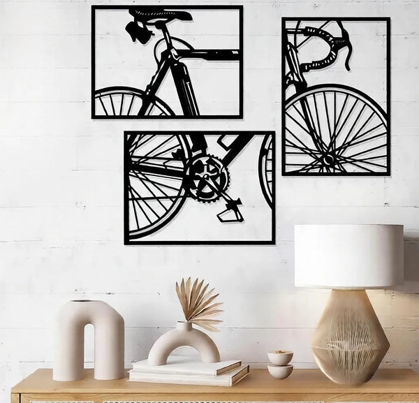 Black Bicycle Wall Art – Modern MDF Decor