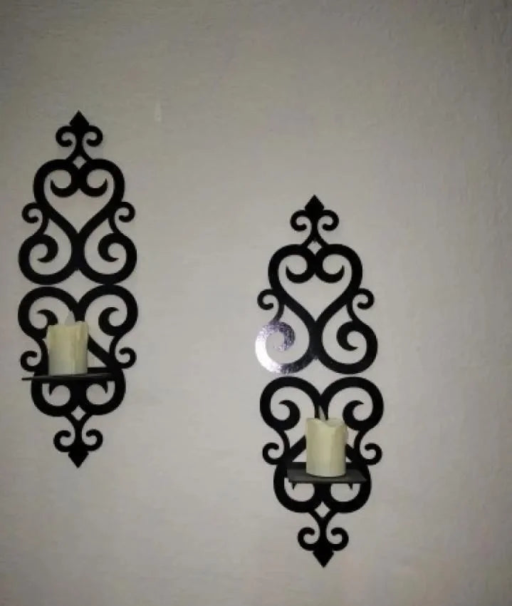 Modern Black Wall Shelves – Set of 2 (14")
