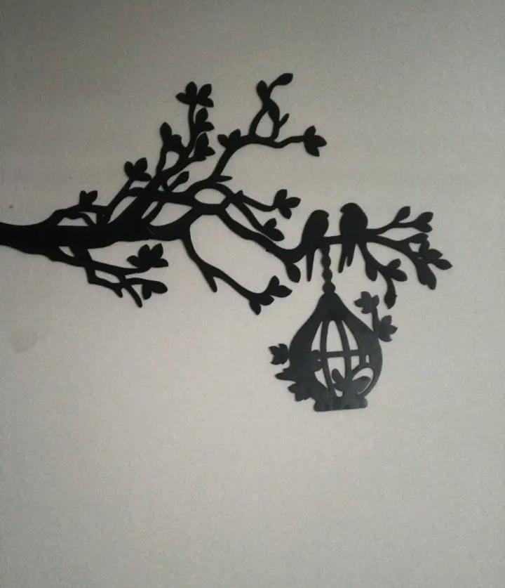 3D Tree with Birds Nest Wall Art – 30-Inch