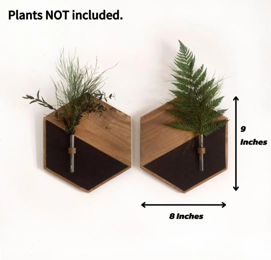 MDF Wood Wall Planters – Black &amp; Brown