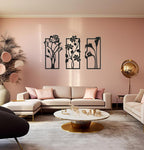 Modern Abstract Floral – 3-Piece MDF Set