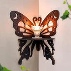 Butterfly Wall Shelf – Black MDF Corner Decor