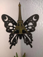 Butterfly Wall Shelf – Black MDF Corner Decor