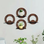 Modern Wooden Wall Shelves – Set of 4 Brown