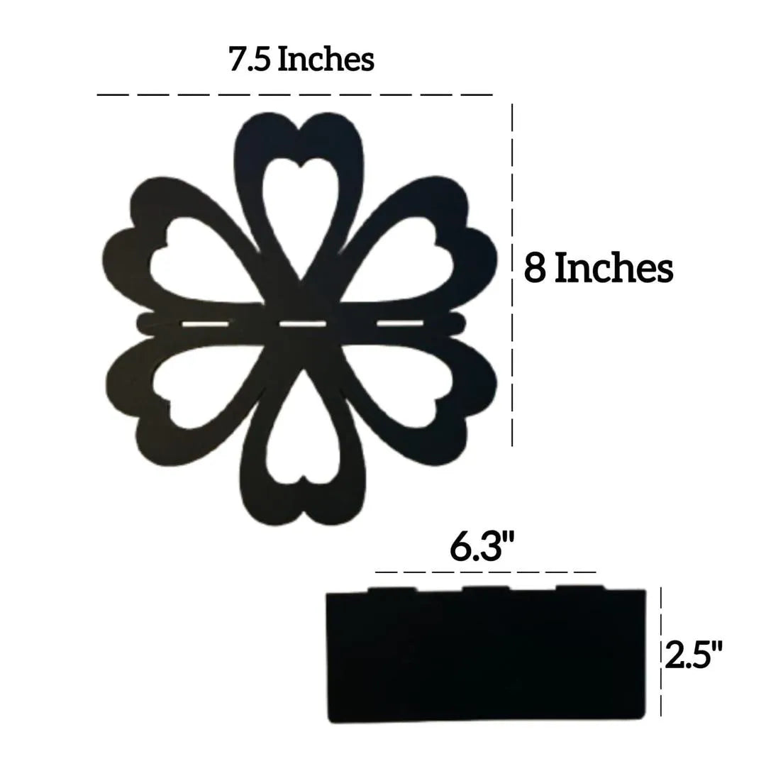 Black Flower Wall Shelves – Set of 4